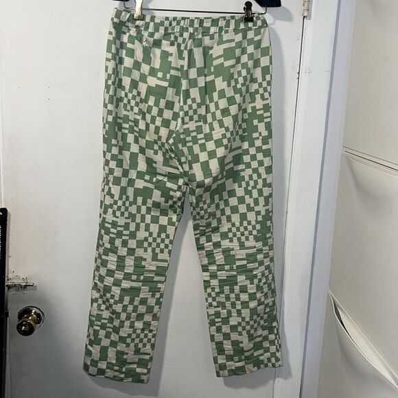 FRANK AND OAK Green Checkered Scandinavian Unisex Pajama Pants-XXS - Picture 5 of 10